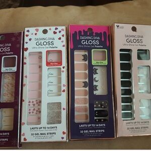 Dashing Diva Gloss Gel Nail Strips - Pink, Black, and Gold